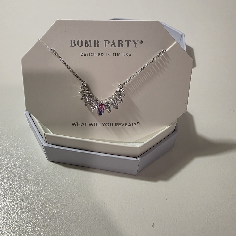 BP 'Bomb Party' The Kiana Necklace - Rhodium Plating - Lab Created Tourmaline